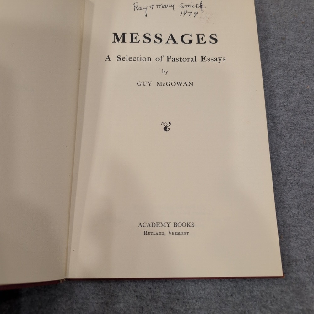 Messages A Selection of Pastoral Essays Guy McGowan Academy Books 1978 Hardcover - Picture 4 of 6
